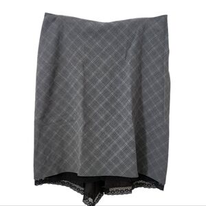 Apostrophe Stretch Womens Grey Skirt Lined Size 14 Rear Zip Lace Underskirt